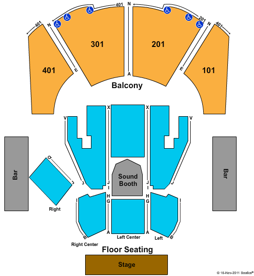 The Bourbon Room at Showboat Resort Atlantic City End Stage Seating Chart